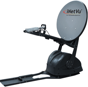 deployed Ka750V mobile satellite dish by iNetVu